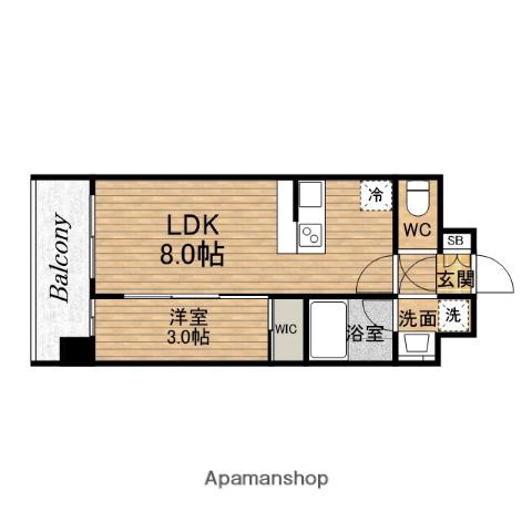 ESLEAD RESIDENCE玉造ザ・イースト(1LDK/14階)の間取り写真