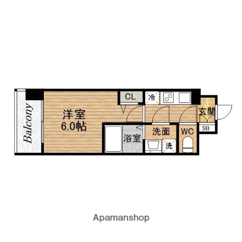 ESLEAD RESIDENCE玉造ザ・イースト(1K/12階)の間取り写真