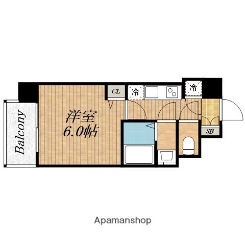 RESIUR-H 緑橋駅前(1K/9階)の間取り写真