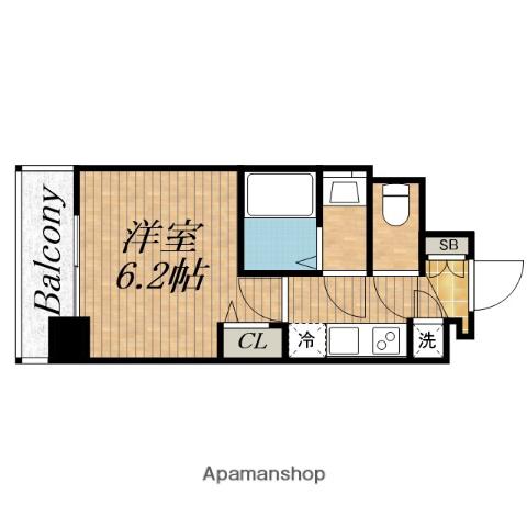 RESIUR-H 緑橋駅前(1K/6階)の間取り写真