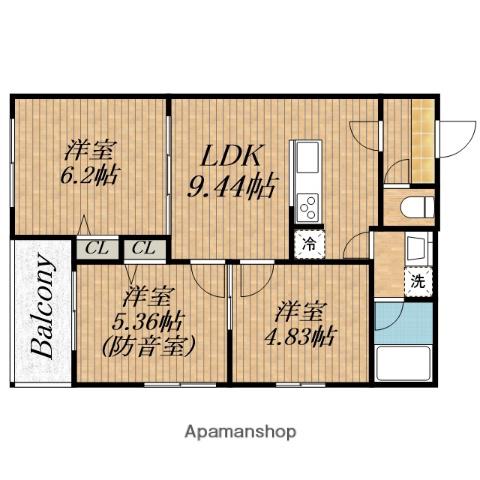 エス.フィールド奏(3LDK/2階)の間取り写真
