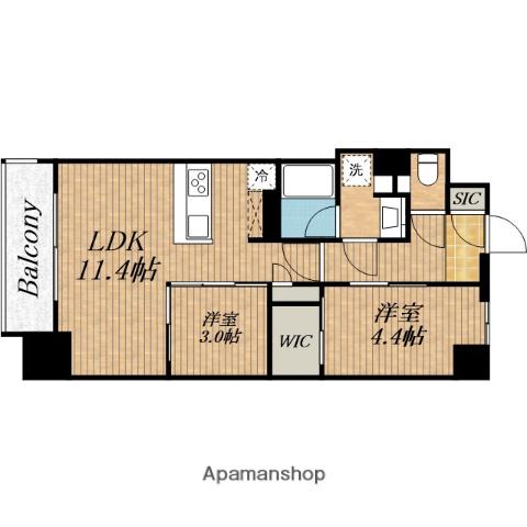 アーバネックス東梅田(2LDK/2階)の間取り写真
