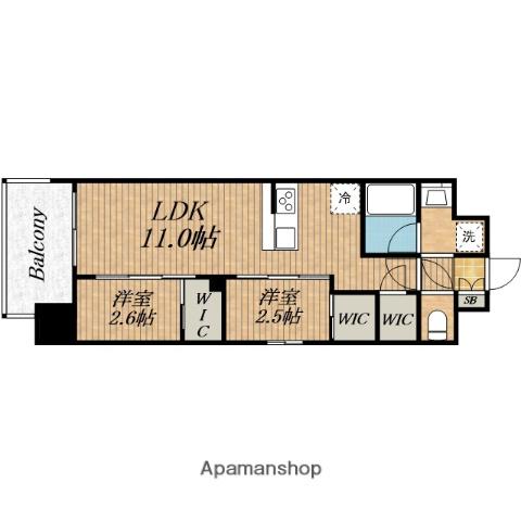 COMFORIA LIV淡路町一丁目(2LDK/8階)の間取り写真