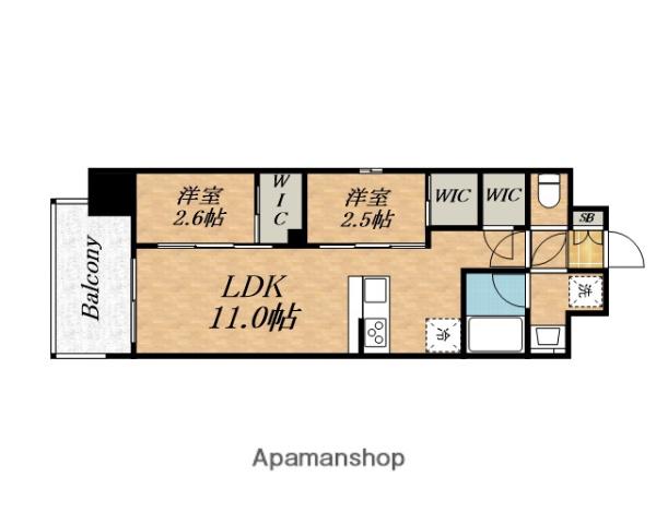 COMFORIA LIV淡路町一丁目(2LDK/7階)の間取り写真