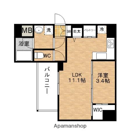 ESLEADRESIDENCE ザ・グラン南堀江(1LDK/12階)の間取り写真