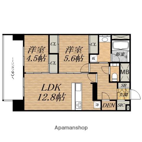 アルティザ瓦屋町Ⅰ(2LDK/10階)の間取り写真