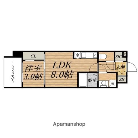 アルティザ瓦屋町Ⅰ(1LDK/4階)の間取り写真
