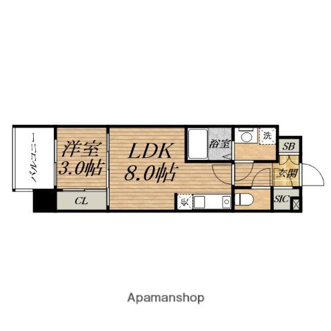 アルティザ瓦屋町Ⅰ(1LDK/4階)の間取り写真
