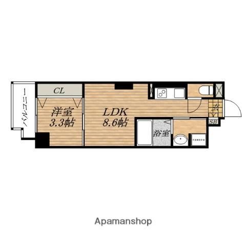 トモ ミナミホリエ(1LDK/9階)の間取り写真