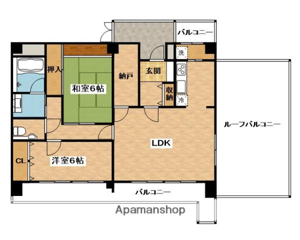 ロイヤルオータム(2LDK/8階)の間取り写真