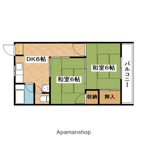 エルソフィア正雀Ⅰ(2DK/3階)の間取り写真