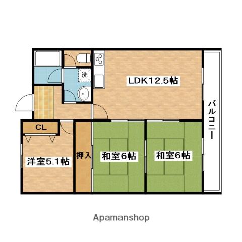 アムール千里(3LDK/5階)の間取り写真