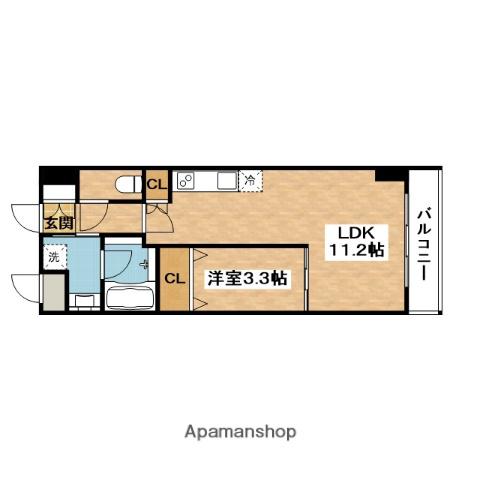 メセナ緑地公園(1LDK/6階)の間取り写真