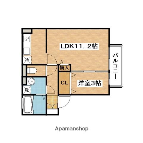 クラインガルテン(1LDK/2階)の間取り写真