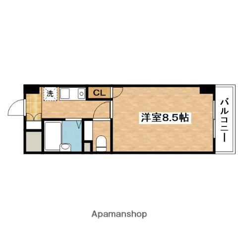 シャルム(1K/4階)の間取り写真