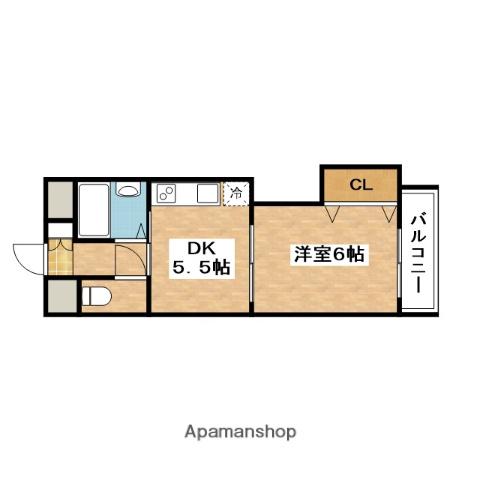 正雀グランドハイツ北(1DK/3階)の間取り写真