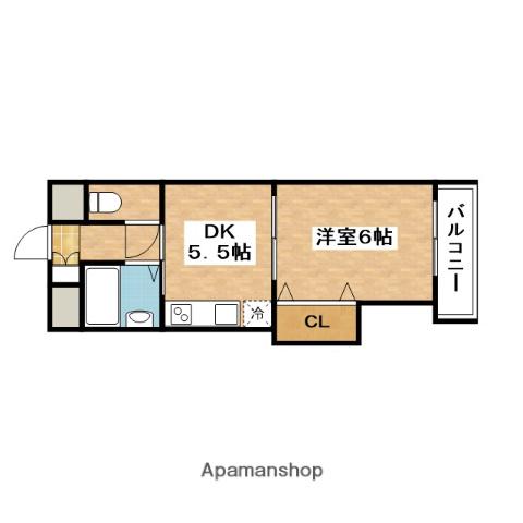 正雀グランドハイツ北(1DK/2階)の間取り写真