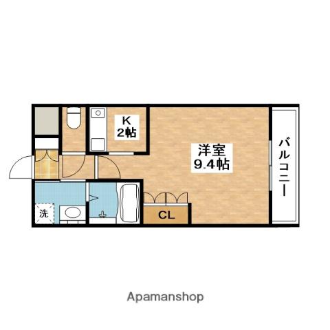 グランディール(1K/1階)の間取り写真