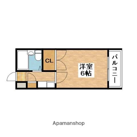 ベルシャトー(1K/3階)の間取り写真