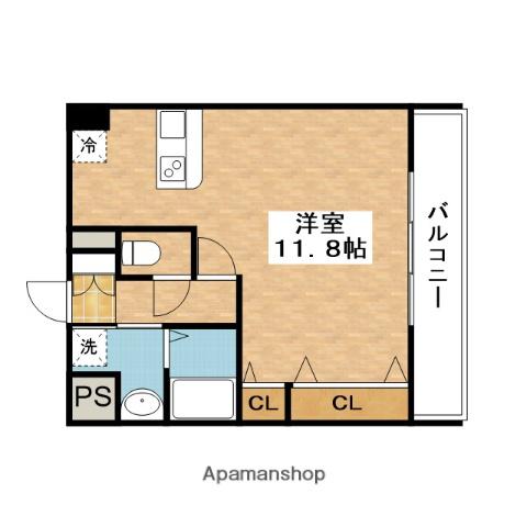東海道本線 吹田駅(ＪＲ) 徒歩3分 4階建 築18年(ワンルーム/4階)の間取り写真