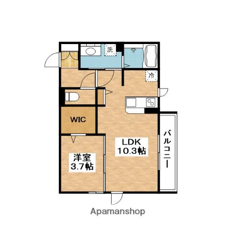 ウイングヒルズ(1LDK/3階)の間取り写真
