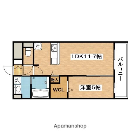 グランディールブライトⅡ(1LDK/2階)の間取り写真