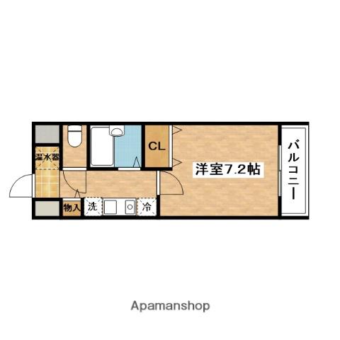 北大阪急行南北線 緑地公園駅 徒歩14分 5階建 築28年(1K/3階)の間取り写真