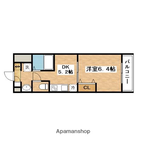 第6関根マンション(1DK/4階)の間取り写真