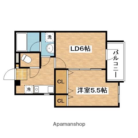 スプリング(1LDK/3階)の間取り写真