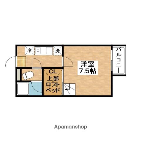 スプリング(1K/3階)の間取り写真