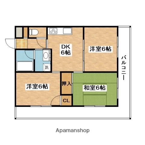 みやびマンション(3DK/4階)の間取り写真