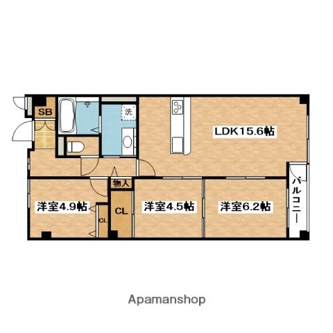 アトリエコート(3LDK/3階)の間取り写真