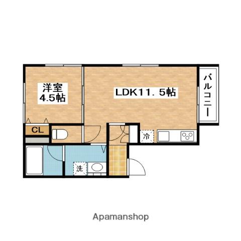 MIOR(1LDK/1階)の間取り写真