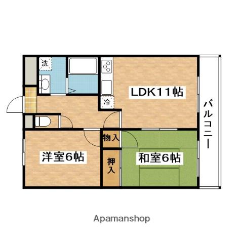 サンハイツ新芦屋(2LDK/1階)の間取り写真