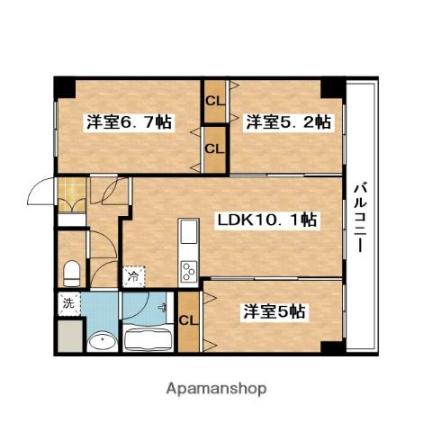プロスパー正雀本町(3LDK/6階)の間取り写真
