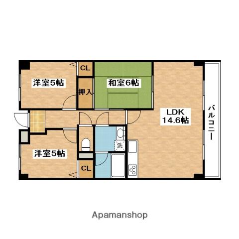 ニチゴマンション2(3LDK/3階)の間取り写真