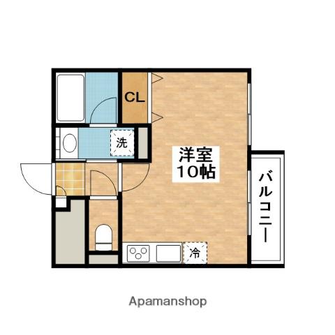 ユリ乃ヒルズ(ワンルーム/3階)の間取り写真