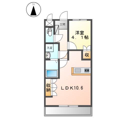 エクセレント・リブ・7(1LDK/2階)の間取り写真