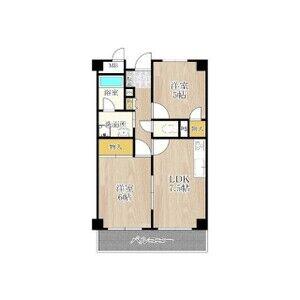 久光マンション(2LDK/6階)の間取り写真