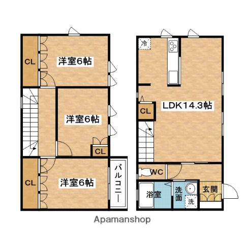 ＦＯＲＥＳＴ　ＭＡＩＳＯＮ　Ｈ＆Ｍ(3LDK)の間取り写真