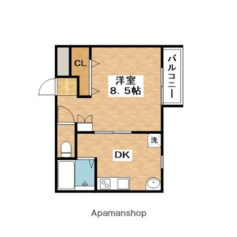 サンメゾンⅩⅢ(1K/1階)の間取り写真