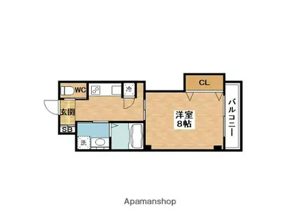 SAMURAIマンション上山手(1K/1階)の間取り写真