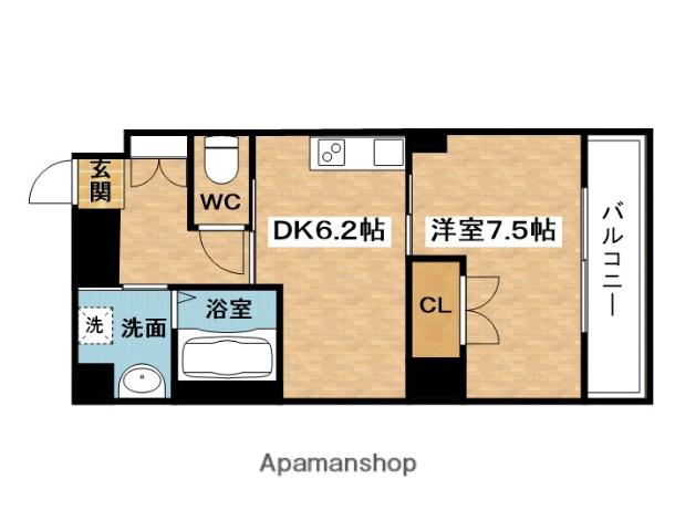 サーフアイランドサンセバスチャン(1DK/1階)の間取り写真