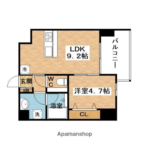 MS.CORE(1LDK/3階)の間取り写真