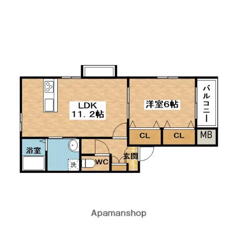 カーサアリエッタⅡ(1LDK/1階)の間取り写真