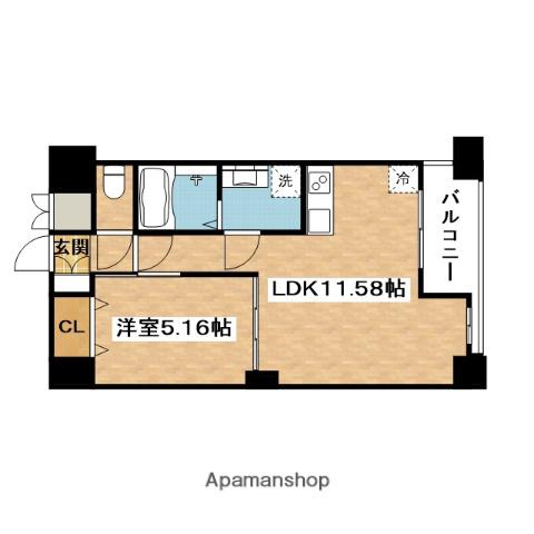ノルデンハイム江坂(1LDK/10階)の間取り写真