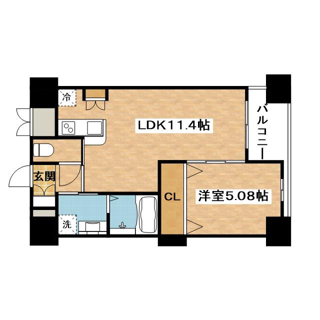 ノルデンハイム江坂(1LDK/7階)の間取り写真