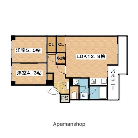 千里山田西団地(2LDK/14階)の間取り写真