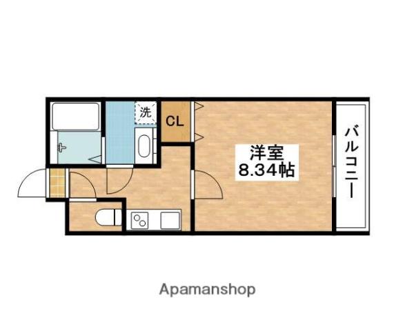 ジーメゾン摂津正雀(1K/1階)の間取り写真