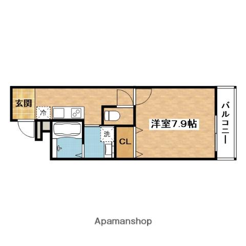 フジパレス吹田中の島公園Ⅴ番館(1K/1階)の間取り写真